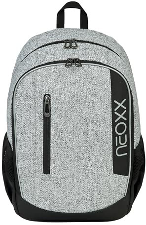 neoxx Rucksack FLOW Wool the World - Rucksack für die Schule und Freizeit mit 2 Fächern – Volumen ca. 20 Liter