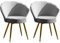 PIPIPOXER 2er Set Sessel aus Samtstoff mit Weicher Samt Muschel Rückenlehne aus aus Samtstoff mit Schwarze Metallbeinen für Wohnzimmer,Schlafzimmer,Schminktisch 42x40x80cm Gray
