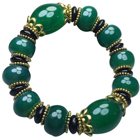 YHDONE Tibetisches Dzi-Achat-Armband mit öligen Perlen, 4 (mit Zertifikat), für Damen und Herren, Jade-Armbänder für Herren, middle, Achat, Achat