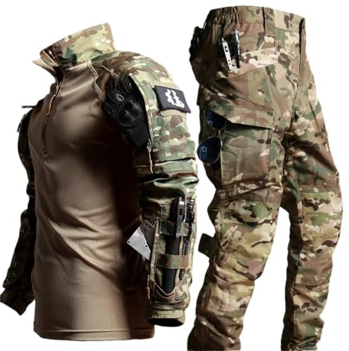 Adhdyuud Taktischer Anzug für Herren, Outdoor, Militär, Paintball, Hemden, Spezialeinheit-Hose, CP Suit, XXL