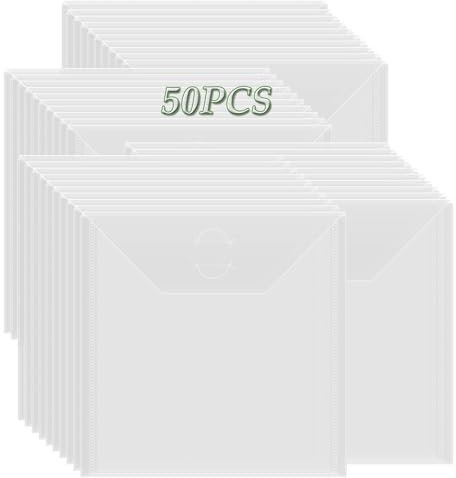 OTCRAFT 50 Stück 16,3 x 16,3 cm Stempel- und Stanzschablonen-Aufbewahrungstaschen, wiederverschließbar, transparente Kunststoffbeutel, Aufbewahrung für Stanzformen, Stempel, Basteln für