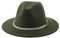 SOYNIA Fedora Trilby Filzhut Hut Hüte Für Damen Fedora Gefilzt Herrenhut Panama Lässig Vintage Western Cowboy Kette Breite Krempe 56–58 cm (Erwachsene) Armeegrün