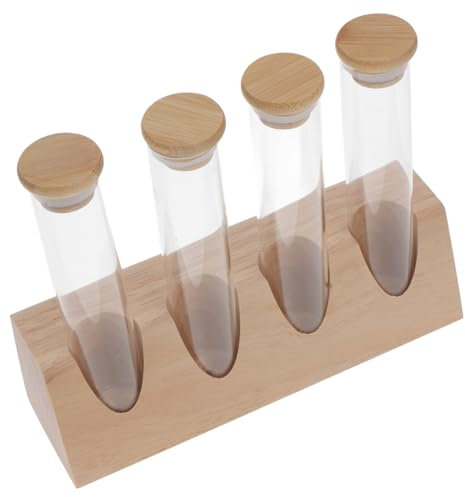 DECHOUS Contenitore per Chicchi di Caffè in Set di Contenitori in Legno Porta Capsule Ermetico per Chicchi di Caffè Spezie Tè Design Moderno Salvaspazio