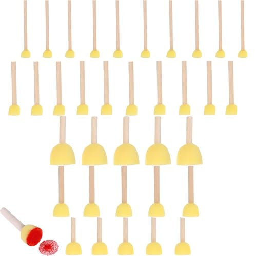 35 Pcs Round Sponge Brush Set, Foam Brush, Sponges For Painting, Sponge Brush Set Painting Tools For Art And Craft Supplies, For A Variety Of Arts And Crafts Projects