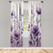 ABAKUHAUS Lila Fenstervorhänge, Aquarell Vintage Blumen, Leichtes Dekor-2-Panel-Set mit Stangentasche, 2 Stück 75 cm x 225 cm, Lila Hellgrau Schamesröte