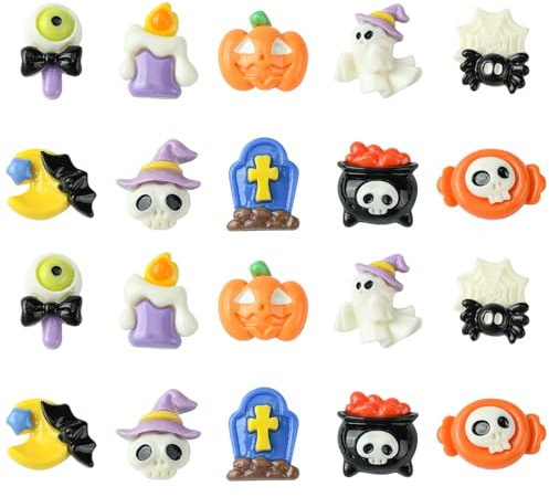 Ipotkitt Schmuckherstellung Cabochons Sortierte Harz Donut Halloween Cabochons für Schmuckherstellung DIY Halskette Armband Ohrring Bastelbedarf, Ohne Edelstein