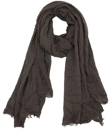 Van Der Rich ® - Schal mit fein gekreppter Oberfläche für Damen und Herren (55-Schokolade, One Size)
