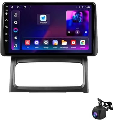 Double Din Android 12 Car Stereo with Bluetooth 9 Inch Touch Screen Car GPS Stereo Head Unit Navigation Radio For Renault Clio 2 BB CB 2001-2012 Support 4G/WIFI/SWC/AHD Backup Camera(XY6 8Core 4+64G)