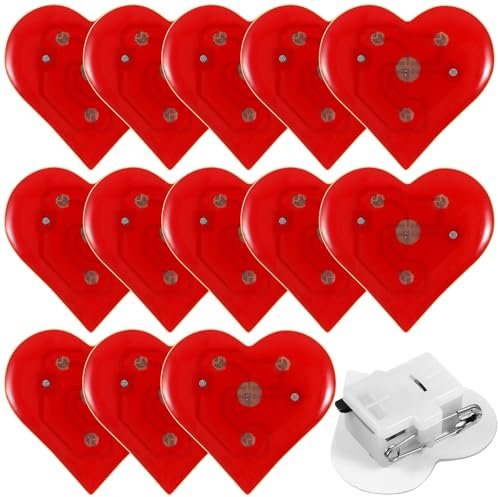 VALICLUD 20 Stück Herz-Brosche Mit Blinkenden Leds Rote Herz-Pins Valentinstag-Brosche Für Männer Und Frauen