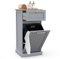 COSTWAY Meuble Salle de Bain avec Tiroir, Meuble Linge Placard 38L, Panier à Linge Amovible, Porte Basculante, Placard Rangement pour Salle de Bain, Buanderie, 40 x 37 x 82 cm (Gris)