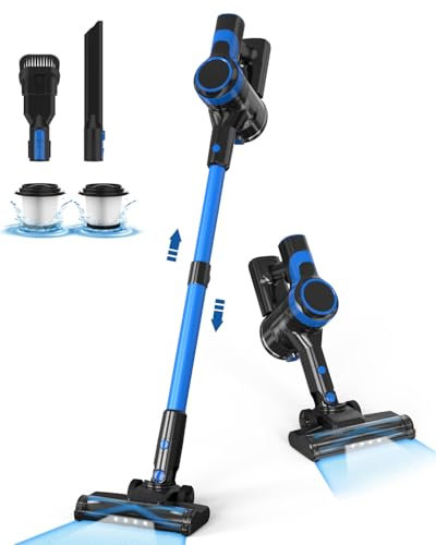 Aspirapolvere Senza Fili, Scopa Elettrica 6 in 1 Aspirapolvere Senza Sacco Portatile