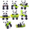 Muzrunq Ornamento de Planta de Madera brasileña 8 Estilo Planta de Madera brasileña Linda decoración de Panda Mini Panda Animal brasileño brasileño de de Suerte 8pcs.