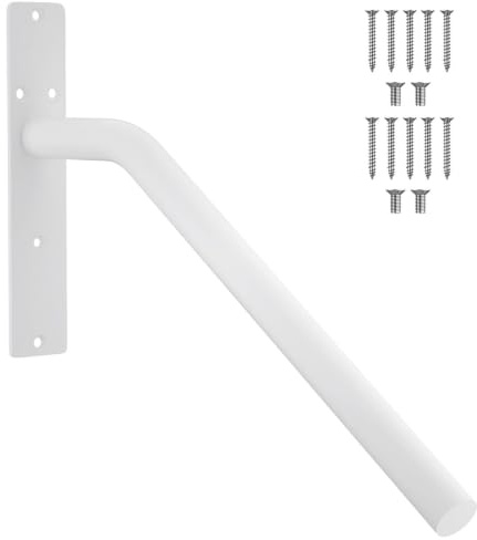 DUIMIMI Wandmontiertes Treppengeländer, Haltegriff aus legiertem Stahl für Außentreppen, Stützgeländer für Treppen mit 1-3 Stufen, ideal für Veranda, Garage, Garten (Weiß)