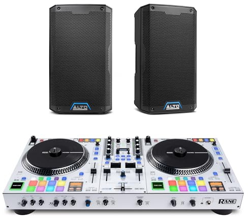 Rane ONE MKII DJ Controller and ALTO TS408 Powered PA Speakers Pair for Live Music, DJ sets, Events, Music production