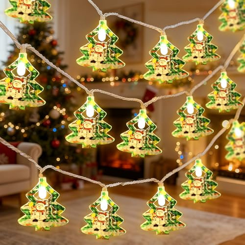 Lichterkette Weihnachten, 3M 20LED Weihnachtslichterkette, Warmweiß Weihnachtsdeko Lichterkette, LED Weihnachtsmann Lichterkettes, Weihnachtsbeleuchtung für Innen Außen, Weihnachtsbaum Fenster Balkon