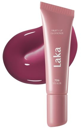 Laka Fruity Lip Glotioner, 10ml/0.33 fl.oz, Lip Gloss with High Shine Vivid Colors, Jelly tip for Hygienic & Easy Application, Plumping Conditioner, Vegan, K-Beauty​ (#706 Stealer)