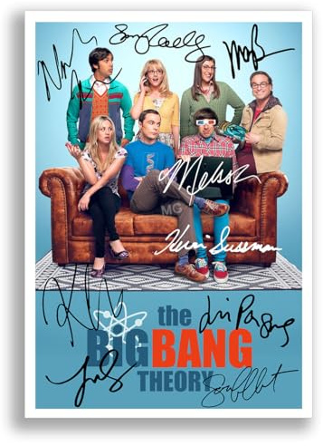 Memorabilia The Big Bang Theory Full Cast Signed Autograph Signature A4 Poster Photo Print Photograph Artwork Wall Art Picture TV Show Series Present Gift (BBT A4 Poster Only)