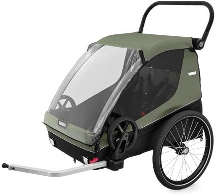 Thule Courier Bambini, Cane E Bici Rimorchio Vintage green, One-Size