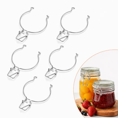 Alipis 6 Abrazaderas De Alambre para Tarros De Conserva Cierres De Botes Herméticos De Acero Inoxidable Clips De Sellado para Cocina Repuesto para Frascos De Boca Ancha