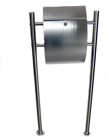 Briefkasten Postkasten Wandbriefkasten aus gebürstetem Edelstahl Modell Valencia Edelstahl-Briefkasten inklusive Ständer