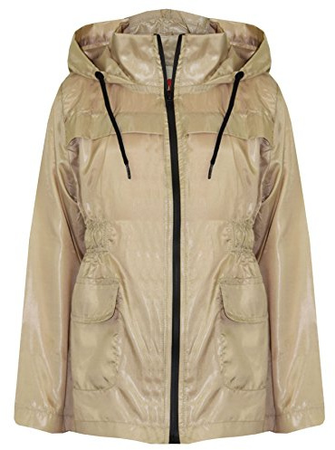 A2Z 4 Kids Raincoat Jackets Windbreaker Waterproof Parka Shower Resistant Hooded Raincoat Children Girls Boys Age 5-13 Years Stone