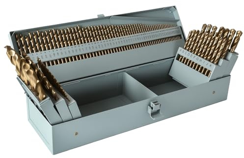 COMOWARE Cobalt Drill Bit Set- 115Pcs M35 High Speed Steel Twist Jobber Length for Hardened Metal, Stainless Steel, Cast Iron and Wood Plastic with Metal Indexed Storage Case, 1/16 - 1/2