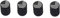 H HILABEE 4Pcs Auto Motorrad Ventilkappen Ventil Stielen Staub Krone Muster Auto Rad Reifen Ventilkappe, USA Flagge/Fahne - Schwarz