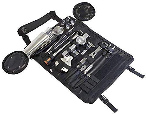 LTLWSH Kit Barman 16 Pezzi in Acciaio Inossidabile Completo Boston Shaker Kit Cocktail Professionale con Borsa da Barman Portatile Shaker Jigger Bar Spoon ect per Drink Margarita Manhattan