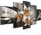 Runa Art Wandbilder Blumen Lilien 5 Teilig Bild auf Vlies Leinwand Deko Wohnzimmer Abstrakt Gelb Gold 039652a