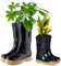 Set of 2 Flower Pot Planters - Small & Large Wellington Boot Plant Pot Gardening Gift Set (Dark Blue)