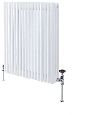Milano White Cast Iron Style Horizontal Four Column Radiator 750 x 785mm