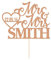 Personalised Wedding Cake Toppers and Decoration - Customised Wedding Gifts for Couple - Double Sided Glitter Paper with Any Name Date (Rose Gold)