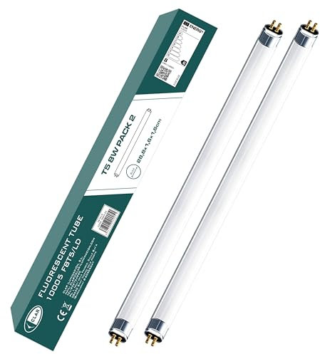 CLAR - Leuchtstoffröhre, Leuchtstoffröhren, Leuchtstoffröhre 30 cm, T5 8W, T5 Leuchtstoffröhre, Leuchtstoffröhre T5, Leuchtstoffröhre Unterbauleuchte, Cold White 28,8 x 1,6 cm (8W, Pack 2)