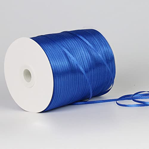 3mm Blau Satinband,Blau Schleifenband Dekoration Stoffbänder Bänder Geschenkband Breit Stoffband für Hochzeit -1 Rollen X 790m