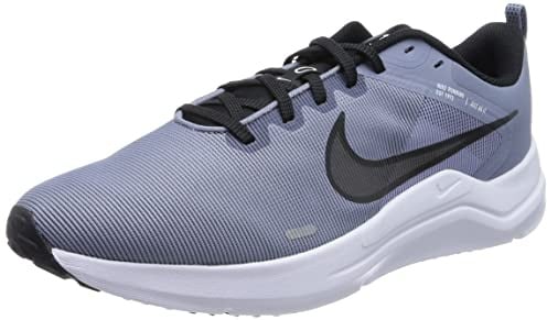 NIKE Men's Downshifter 12 Sneaker, Ashen Slate/Black-Cobalt Bliss-White, 6.5 UK