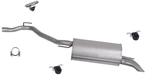 BESTPRICE Auspuff Schalldämpfer Set 1x Endschalldämpfer, mit Montagematerial Kompatibel mit VW TRANSPORTER T4