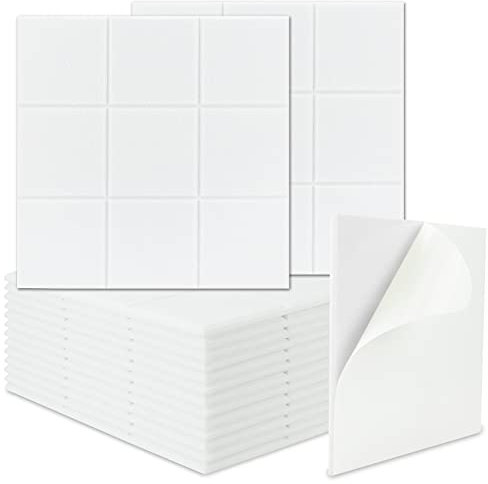 BXI Sound Absorber - 16 Pack Self-adhesive 30 X 30 X 0.9 cm Sudoku Acoustic Absorption Panels, Tackable Sound Absorbing Panels for Wall and Ceiling Acoustic Treatment