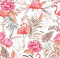 wandmotiv24 Fototapete Muster Rosa Flamingo, 200 x 140cm - selbstklebende Vliestapete 150g, Wanddeko, Wandbild, Wandtapete, Rosen Blätter Pflanzen M5873