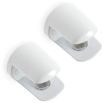 2 Pièces Support Étagère Verre - Equerre Etagère Murale - Épaisseur de 8 à 10 mm - Type de Pélican cylindrique - Vis incluses - Finition blanc - REI