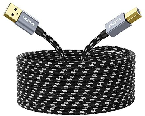 USB Printer Cable 2m - USB A to B Cable - Compatible with Hp, Canon, Brother, Samsung, Dell, Epson, Lexmark, Xerox, and More