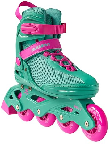 5th Element Lynx Inline Skates Women with Adjustable Strap, 80mm Wheels Soft Boot Fit for Comfort | Roller Derby Long Distance Skating for Recreational Fitness & Street Hockey (7.0-Retro Teal)