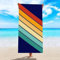 Lieson Strandtuch Mikrofaser, Badetuch Strandlaken Handtuch 80x160CM Sandfreie, Schnell Trocknende, Leichte Stranddecke Gestreift Muster Marineblau Tragbares Saunatuch Badehandtuch