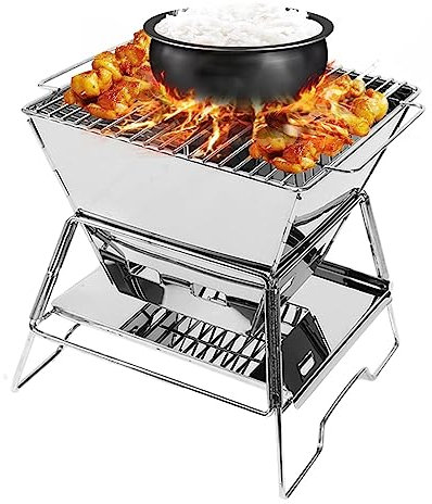 supervivencia para mochila, Picnic BBQ Camp Estufa Mini Estufa leña Estufa leña BBQ Camp Estufa campamento madera para barbacoa Bonfire Camping Sysdisen