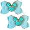 Minnie Mouse Turquoise Glitter Hair Bows, Clips, Grips Accessory Cute Girls Slides Mickey Embellishment 9.5cm x 6cm Handmade 2pcs