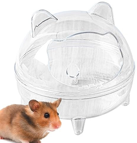 Pomrone Bain Chinchilla | Baignoire Hamster,Golden Bear Bain Haute capacité Vision entièrement Transparent détachable Autre Petit Animal Hamster Nain