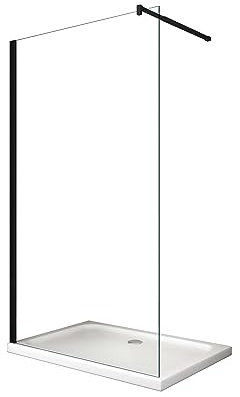 LANERI PARETE DOCCIA WALK IN TELAIO NERO H 200 8 MM (108-110 H 200)