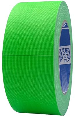 ACIT Nastro telato fluo, 50 mm x 25 m, nastro telato rinforzato, Duct Tape, Gaffer, Nastro Telato Americano fluorescente, Riparazioni, Fissaggio e Imballaggio ad alta tenuta (Verde)