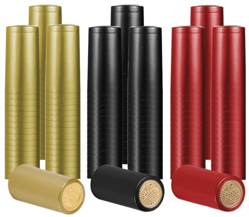 120 Stück Weinflaschen-Schrumpfkappen mit geradem Mund, Flaschenversiegelungskapseln, PVC-Schrumpffolie für Weinkeller, Bar(Gemischte Farbe)