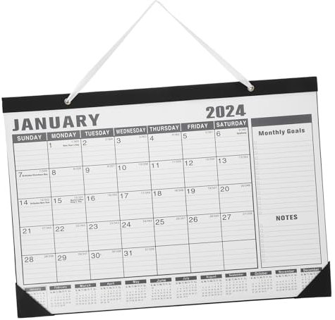 EXCEART 2024 Wandkalender Zum Aufhängen Täglicher Gebrauch Planer Notizen Home-office-zubehör