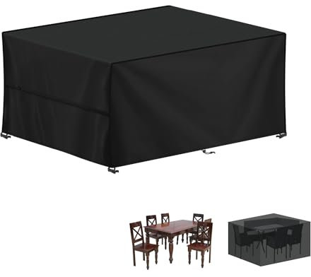 LAMUNI Housse Salon de Jardin Exterieur, Housse Table de Jardin, 420D Tissu Oxford Bâche Table Jardin, Housse Protection Table Jardin, Imperméable Housses pour Table de Jardin, 160x100x75cm